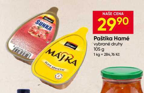 Hamé Paštika 105g, vybrané druhy