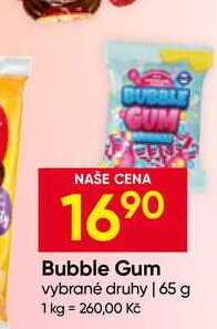 Bubble Gum vybrané druhy 65 g