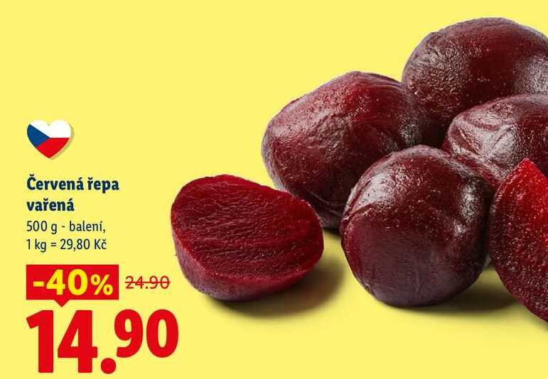 Červená řepa vařená, 500 g - balení