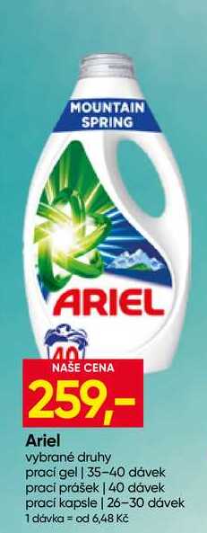 Ariel vybrané druhy prací gel 35-40 dávek