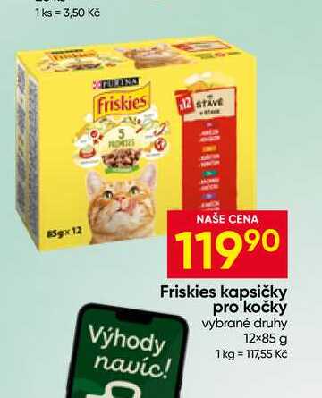 Friskies kapsičky pro kočky vybrané druhy 12×85 g