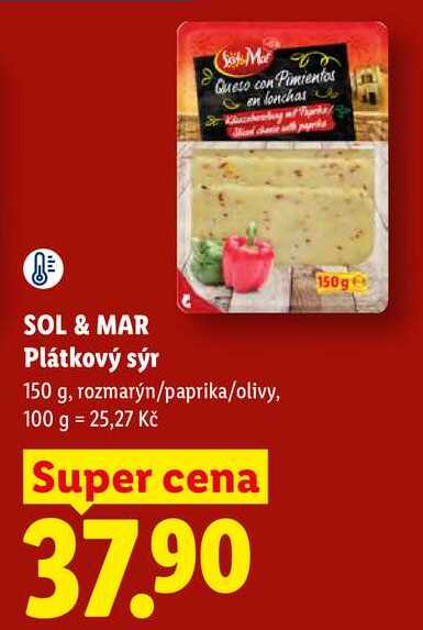SOL & MAR Plátkový sýr, 150 g