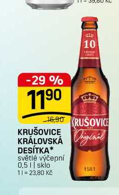 KRUŠOVICE KRÁLOVSKÁ Original DESÍTKA* světlé výčepní 0,5l
