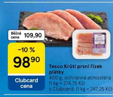 Tesco Krůtí prsní řízek plátky, 400 g