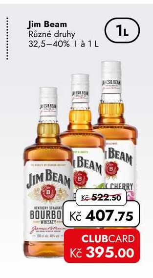 Jim Beam Různé druhy 32,5-40% 1L