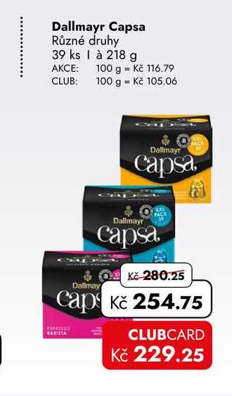 Dallmayr Capsa Různé druhy 39 ks 218 g