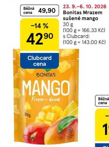 Bonitas Mrazem sušené mango, 30 g
