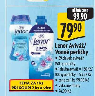   Lenor Aviváž/ Vonné perličky 59 dávek aviváž/ 150 g perličky  