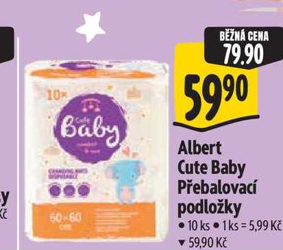   Albert Cute Baby Přebalovací podložky 10 ks 