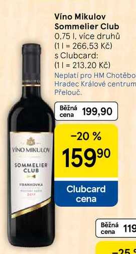 Víno Mikulov Sommelier Club, 0.75 l, více druhů