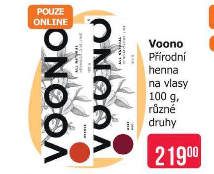 Voono Přírodní henna na vlasy 100g