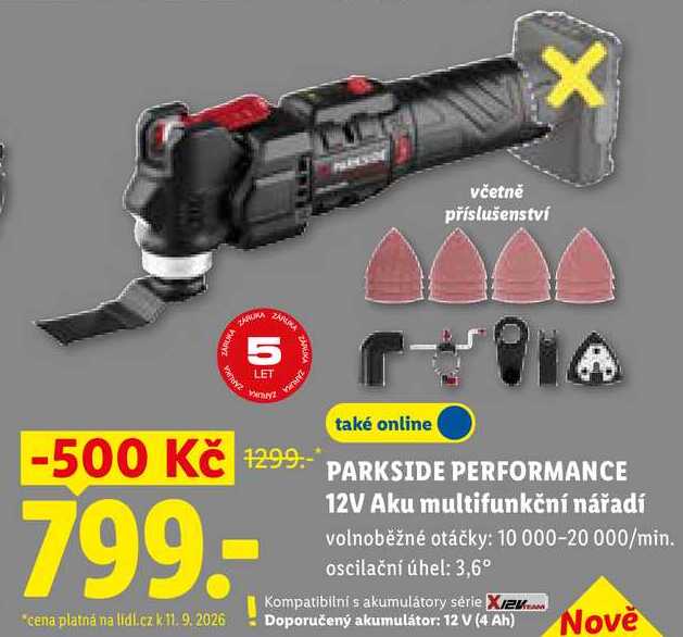 PARKSIDE PERFORMANCE 12V Aku multifunkční nářadí