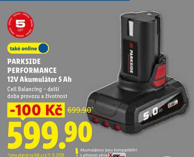 PARKSIDE PERFORMANCE 12V Akumulátor 5 Ah