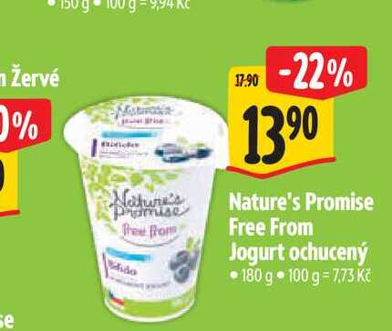   Nature's Promise Free From Jogurt ochucený 180 g 