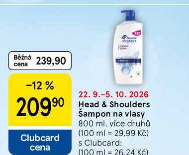 Head & Shoulders Šampon na vlasy, 800 ml, více druhů