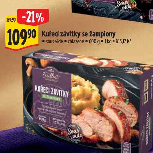 Kuřecí závitky se žampiony Sous vide 600 g