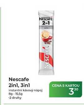 1Nescafe 2in1, 3in1 instantní kávový nápoj 8g-15,5 g