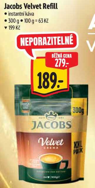 Jacobs Velvet Refill, instantní káva 300 g