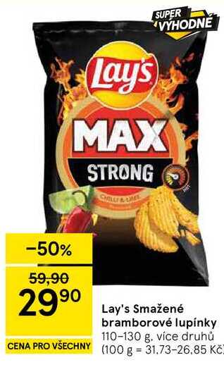 Lay's Smažené bramborové lupínky, 110-130 g