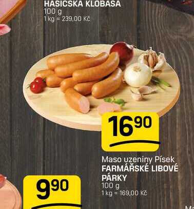 FARMÁŘSKÉ LIBOVÉ PÁRKY 100 g 