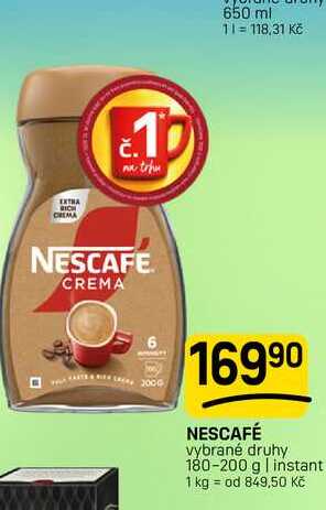 NESCAFÉ vybrané druhy 180-200 g | instant