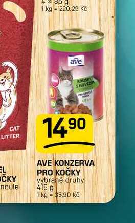 AVE KONZERVA PRO KOČKY vybrané druhy 415 g