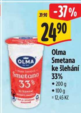 Olma Smetana ke šlehání 33%, 200 g  v akci