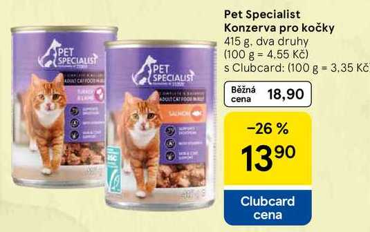 Pet Specialist Konzerva pro kočky, 415 g, dva druhy