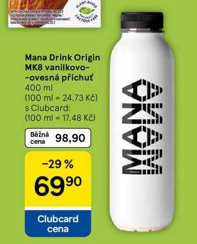 Mana Drink Origin MK8 vanilkovo-ovesná příchuť, 400 ml