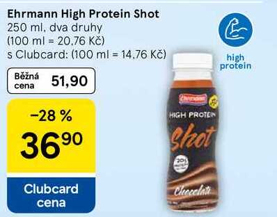 Ehrmann High Protein Shot, 250 ml, dva druhy