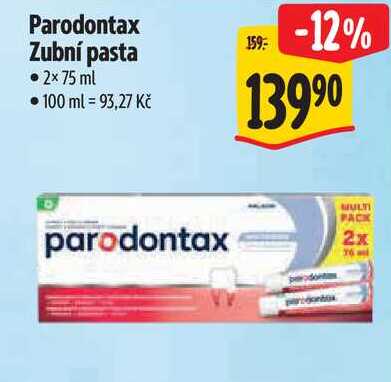 Parodontax Zubní pasta, 2x 75 ml