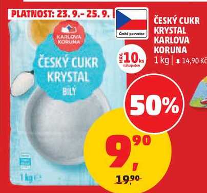 ČESKÝ CUKR KRYSTAL KARLOVA KORUNA, 1 kg