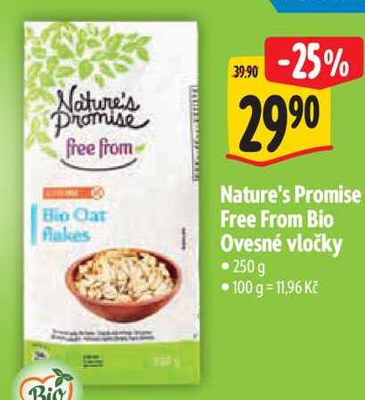 Nature's Promise Free From Bio Ovesné vločky, 250 g
