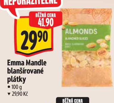 Emma Mandle blanšírované plátky, 100 g