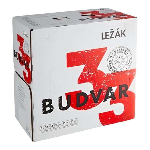 Budvar 33 světlý ležák, sklo 8x0,5l