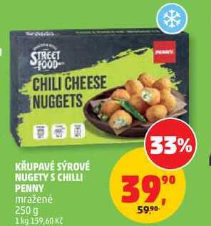 KŘUPAVÉ SÝROVÉ NUGETY S CHILLI PENNY mražené, 250 g