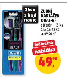 ZUBNÍ KARTÁČEK ORAL-B střední, 3 ks