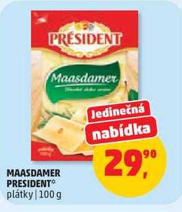 PRESIDENT MAASDAMER plátky, 100 g 