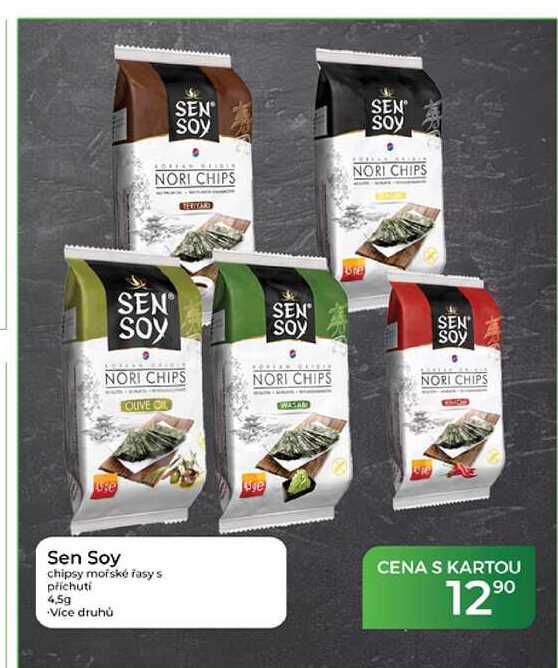 Sen Soy chipsy mořské řasy s příchuti 4,5 g