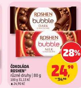 ČOKOLÁDA ROSHEN různé druhy, 80 g