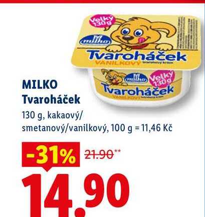 MILKO Tvaroháček, 130 g