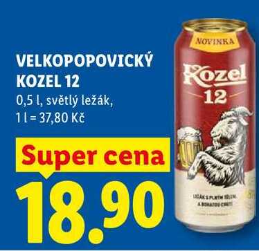 VELKOPOPOVICKÝ KOZEL 12, 0,5 l