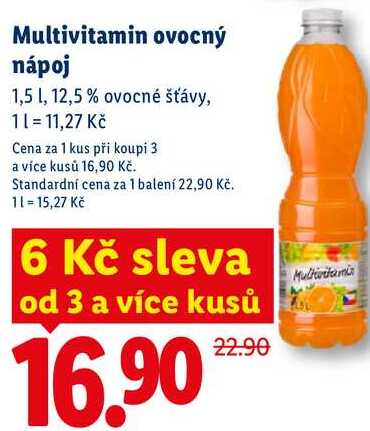 Multivitamin ovocný nápoj, 1,5 1
