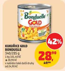 KUKUŘICE GOLD BONDUELLE, 340/285 g 