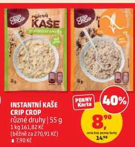 INSTANTNÍ KAŠE CRIP CROP různé druhy, 55 g