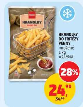 HRANOLKY DO FRITÉZY PENNY mražené, 1 kg