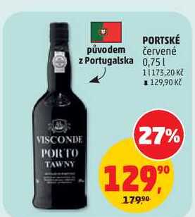 PORTSKÉ červené, 0,75 l