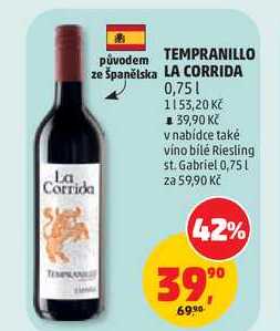 TEMPRANILLO ze španělska LA CORRIDA, 0,75 l