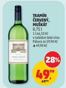 TRAMÍN ČERVENÝ, MUŠKÁT, 0,75 l