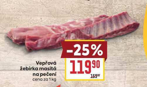 Vepřová Žebírka masitá na pečení cena za 1 kg